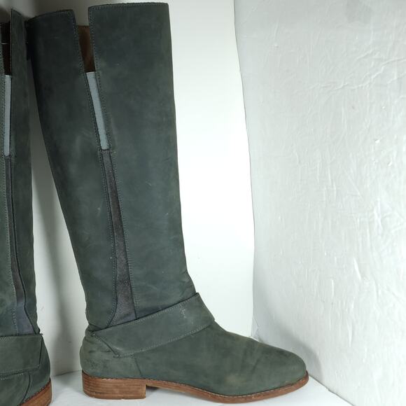 Olukai Women's Holo Lio II US11 Dark Green Leather Back Zip Tall Riding Boots - Picture 6 of 16